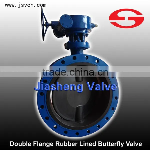 Class 150 Double Flange Rubber Lined Butterfly Valve