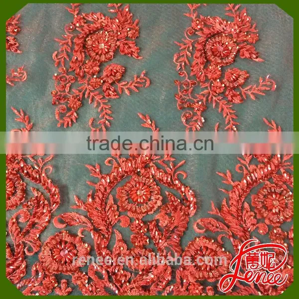 Famous Textile Supplier 100% Polyester Sequined Embroidery Fabric photo-4