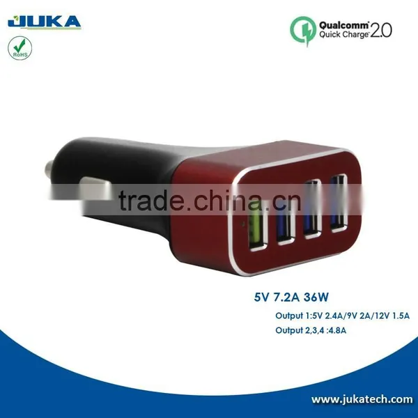 Car Accessories Factory Low Price Fast Charging In-car Multi Output Qc2.0 4 Port USB Car Charger photo-4