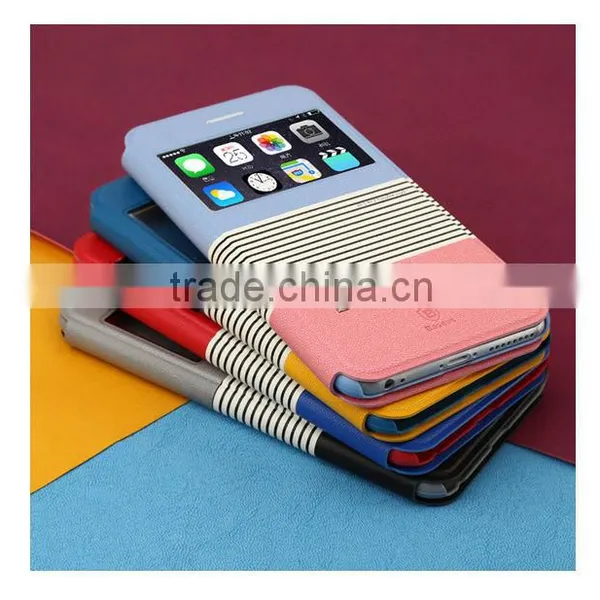 Baseus Stripes Pattern Smart Sliding Function Cover for Iphone 6 Plus photo-3