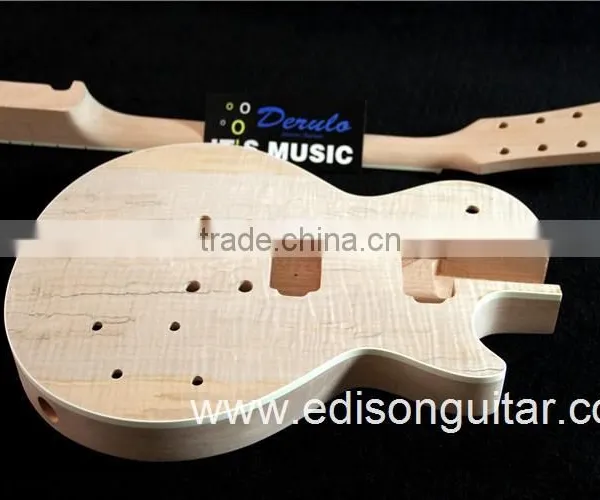China Guitar Factory Mahogany Body Flamed Maple Top DIY Electric Guitar Kits MX-021 photo-6