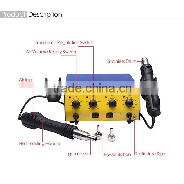 Best Sale BAKU 800W Double Hot Air SMD Rework Station (BK-602A) photo-4