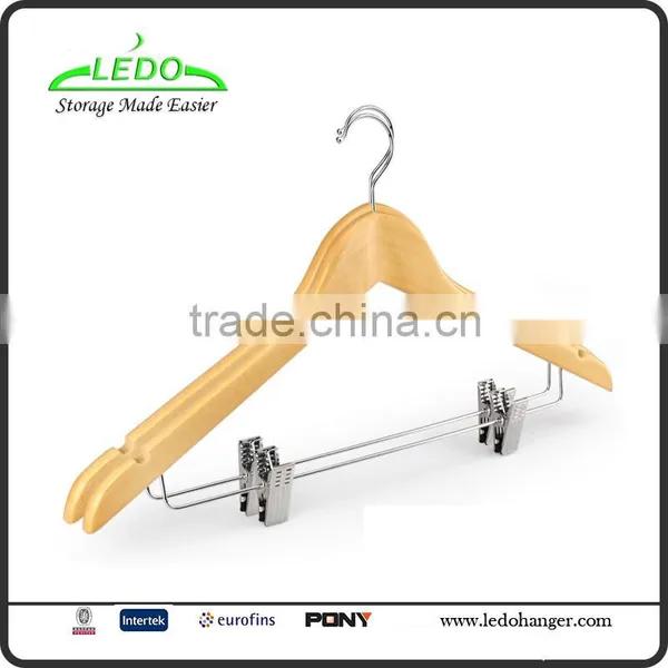 Lotus Wood Hanger With Chromed Clips