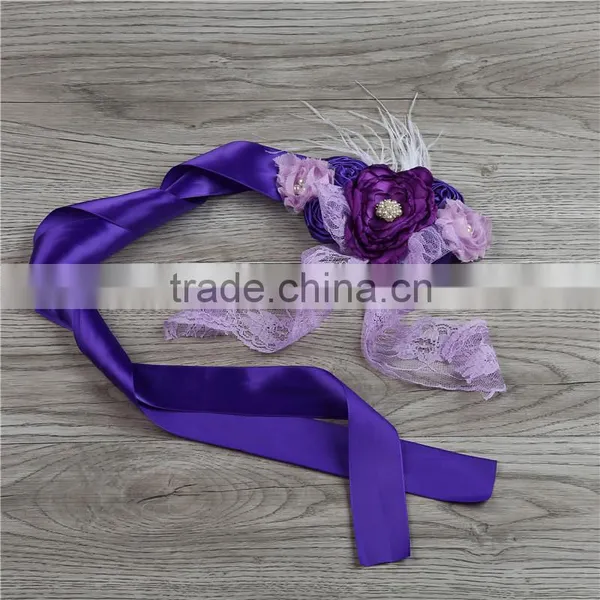2016 Christmas Pearl Flower Bands Girls Hair Accessories photo-2