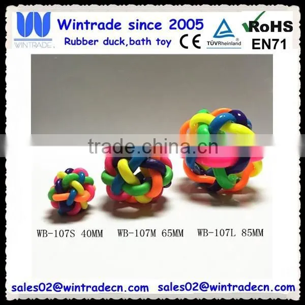 High Bounce Stress Relief Ball Rubber Rainbow Weave Ball