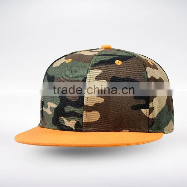 Custom Blank Flat Short Brim 5 Panel Camp Cap photo-5