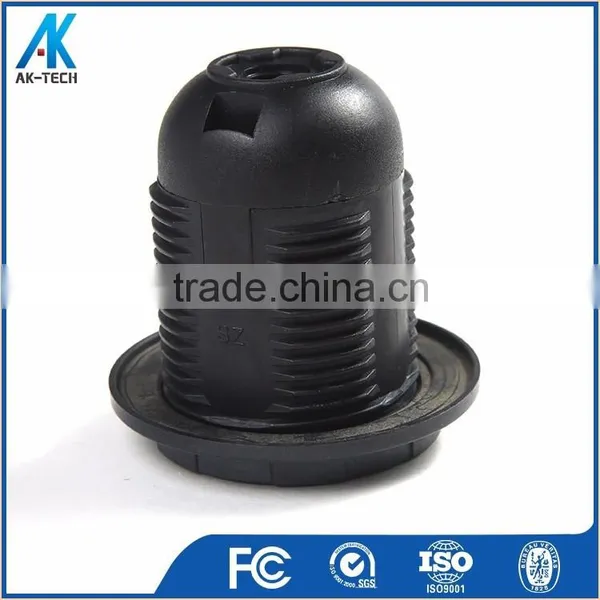 E27 Plastic Lamp Bulb Holder , Black White Screw Lamp Socket photo-3