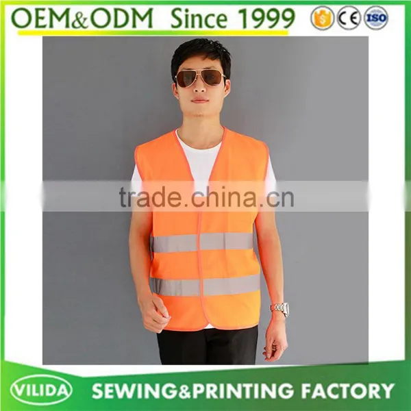 OEM Service Unisex Breathable Adults Jackets Yellow High Visibility Reflective Safety Vest photo-4