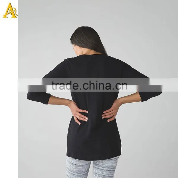 Chinese Garment Factory Long Sleeve Women Cotton t Shirt Selling on .com in Russian photo-2