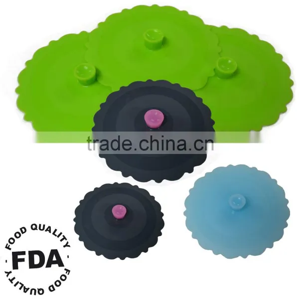 OEM Logo Silicone Cups & Saucers Drinkware Type Universal Silicone Lid photo-2