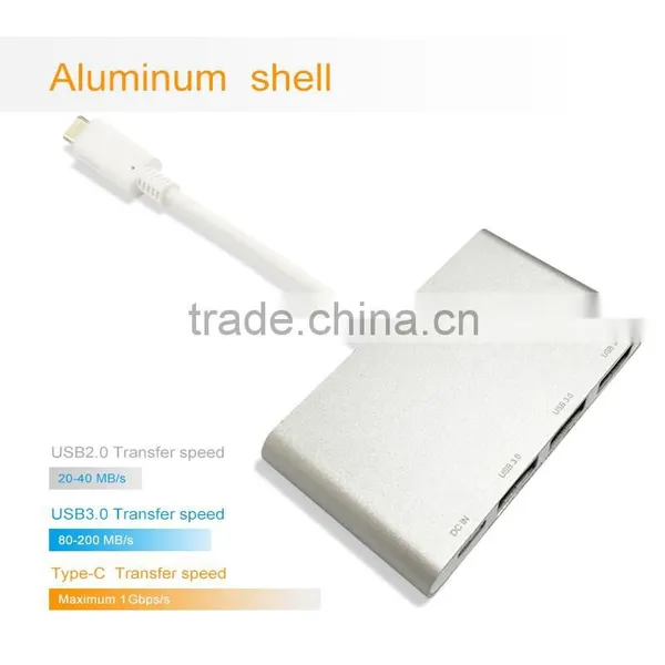 USB Type C Adapter With High Speed Charging 4 Prot Portable USB Type c HUB photo-6