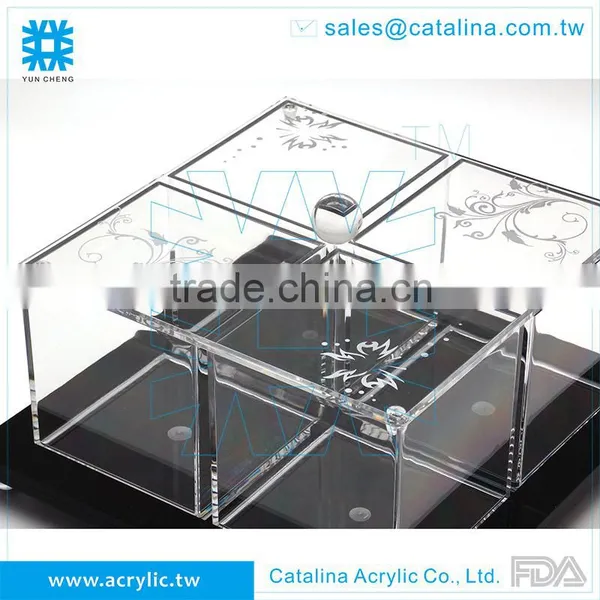 High Quality Acrylic Plastic Banquet Salt Sugar Jar Serving Tray photo-3
