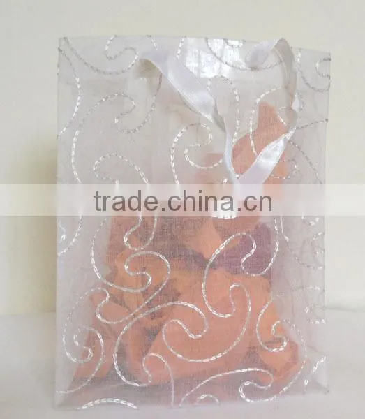 Fine 100% Cotton Transparent Indian Manufactured Organza With Hand Embroidery