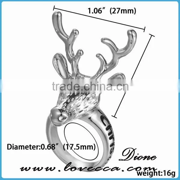 New Design Personalized Punk Silver Dear Rings Classic Fashion Christmas Rings photo-3
