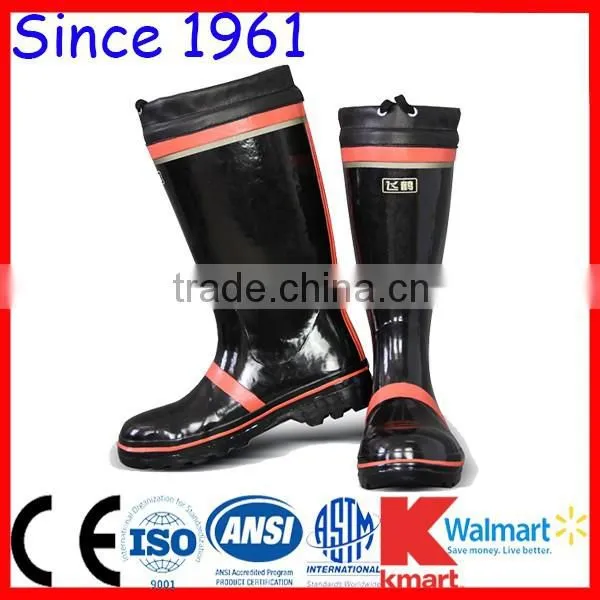 Steel Insole Black and Red Color Top Tied Fashion Mining Rubber Boots Anti-Smashing Rubber Boots Anti-Puncture Rubber Boots
