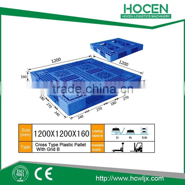 1600*1600 Plastic Pallet With 9 Feet, Single Faced Hygienic Plastic Pallet photo-5