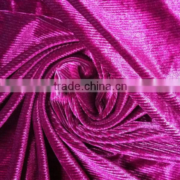 High Quality Stripe Poly/spadnex Stripe Korea Velvet Fabric for Dress, Blouse photo-2
