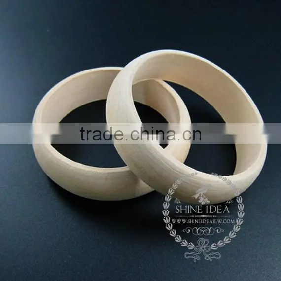 22mm Width 68mm Diameter Natural Log Wood Round Simple Bracelet Bangle DIY Painting Bracelet Supplies 1900117 photo-2