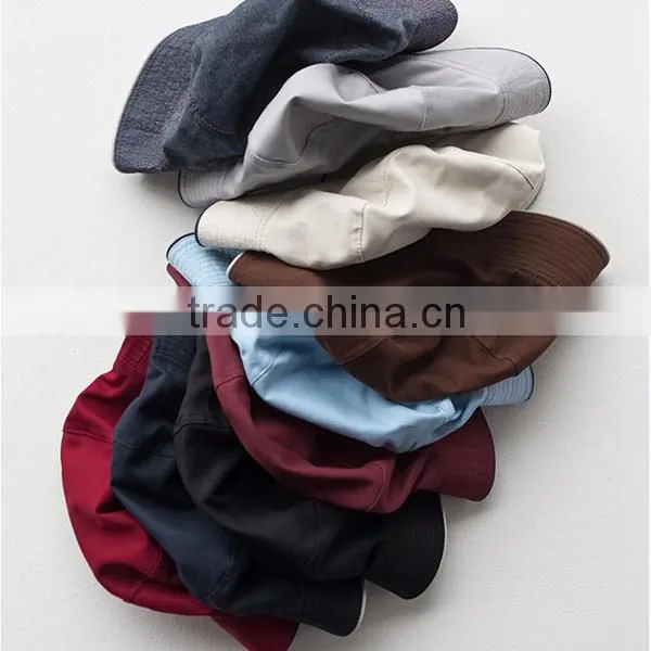 New Unisex 100% Cotton Solid Color Outdoor Simple Design Casual Bucket Hat photo-6