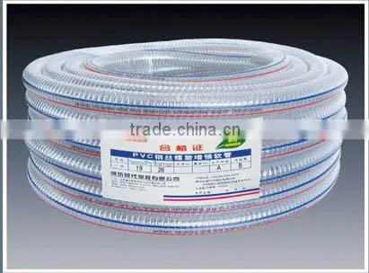PVC Clear Spring Reinforced Hose Pipes / rainwater pipe /slotted pvc filter pipe