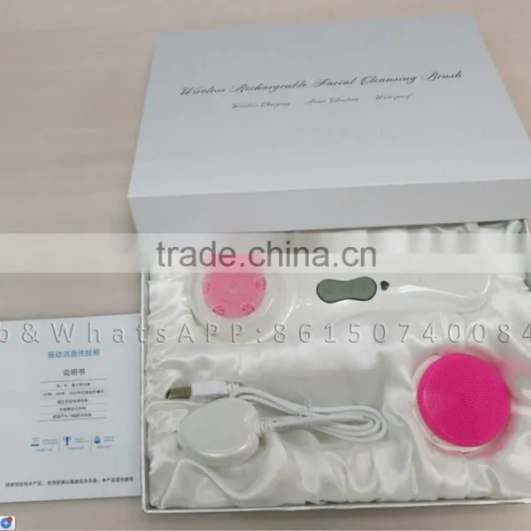 Waterproof Sonic Wireless Rechargeable Facial Cleansing Brush Beauty Device photo-4