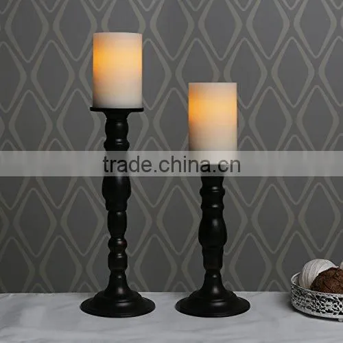 Ivory Flameless Pillar Candles With Timers photo-3