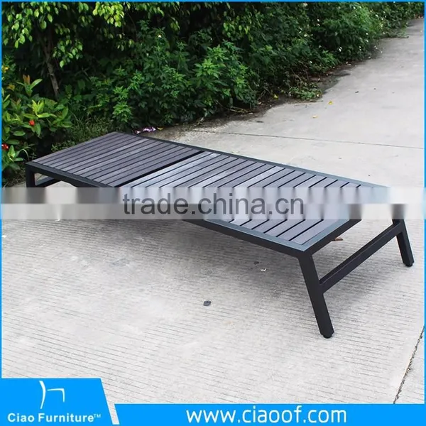 Aluminum Frame Beach Bed Wood / Wooden Sun Lounger / Teak Sun Lounger photo-3