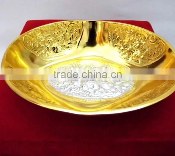 Promotional Gift, Corporate Gift, Beautiful Wedding Gift Gold Plated Brass Bowl Spoon Set photo-4