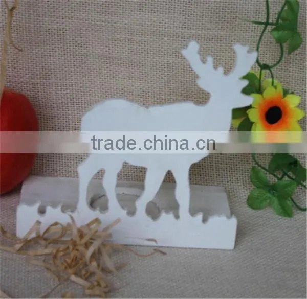 Home Decoration Christmas White Color Wooden Candle Holder With Reindeer Shape photo-2