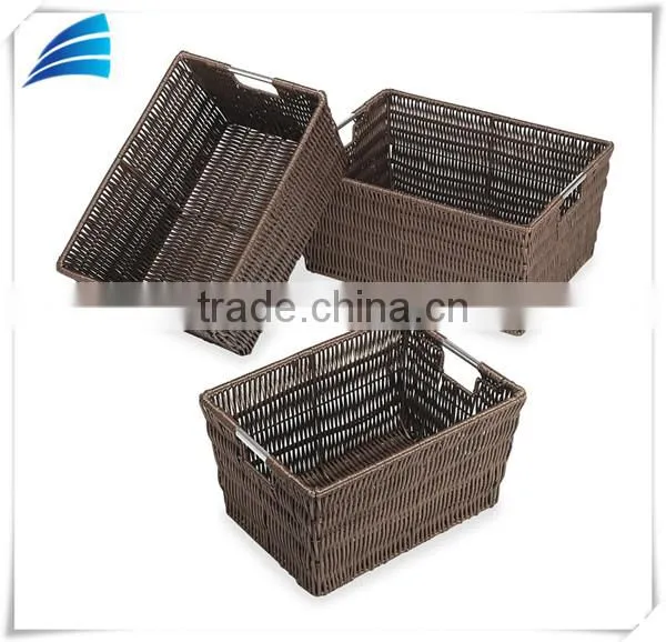 Wicker Stackable Storage Baskets, Set of 3 photo-2