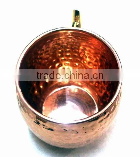 AMAZON HOT SELLINTG BPA FREE & FDA APPROVED 16 OZ 100% COPPER HAMMERED BARREL MUG WITH ZIGZAG BRASS HANDLE photo-4