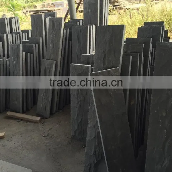 Mushroom Finished Tile Dark Grey Basalt Tiles Antique Black Basalt Wall Tiles photo-3