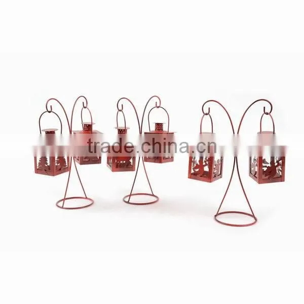 Metal Stand With Two Christmas Tree Lantern photo-2