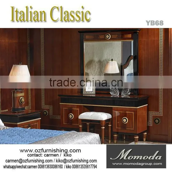 YB68 Italian makeup antique dressing table glass mirror bedside tables