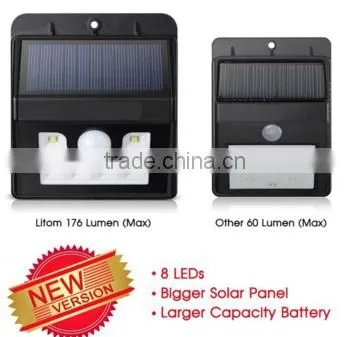 Solar Power Supply and 8 LED Lam Lighting Motion Sensor Wall Step Fence Lamps Solar Garden Lights photo-4