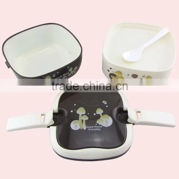 Square Shape Double Layers Plastic Disposable Storage Lunch Box With Lock photo-6