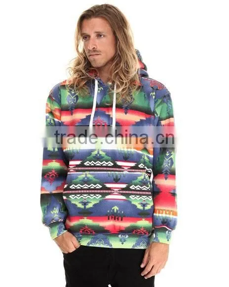 Wholesale Aztec Print Mens Pullover 100 Polyester Hoodie photo-3