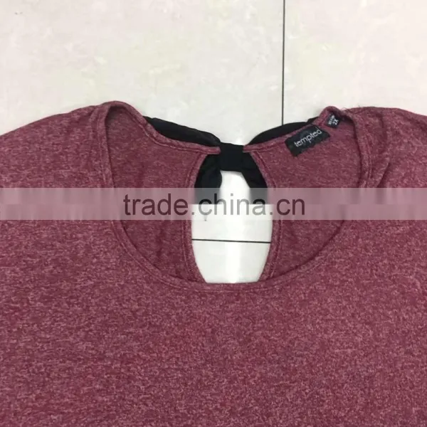 Women Batwing-sleeved Cotton T-shirt China Stock Clothing photo-4
