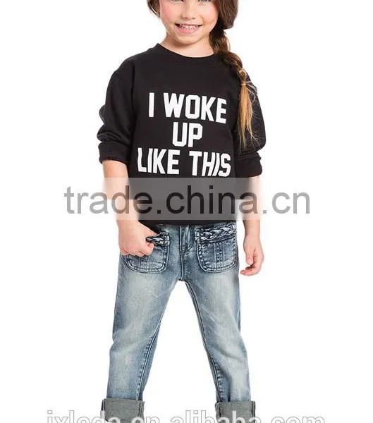 High Quality Soft Comfort Pure Cotton Kids Girls Oversized Sweatshirt Pullover photo-4
