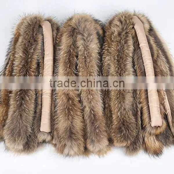 BBG-H-9 Natural Color Real Raccoon Fur Trim for Hood photo-4