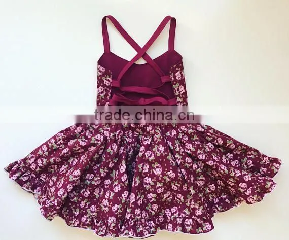 Baby Girl Toddler Girls Vintage Fabric Burgundy Plum Maroon Floral Dress Romper photo-2