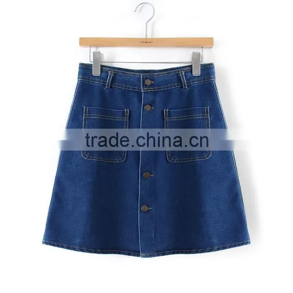 2016 Latest Fashion OEM Women Demin Jeans Skirt for Ladies Wholesale