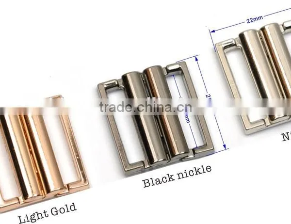 19.5mm Metal Alloy Down Coat Belt Buckle Waist Cummerbund Elastic Strap Buckle Nickle,black,gold BK-090 photo-3