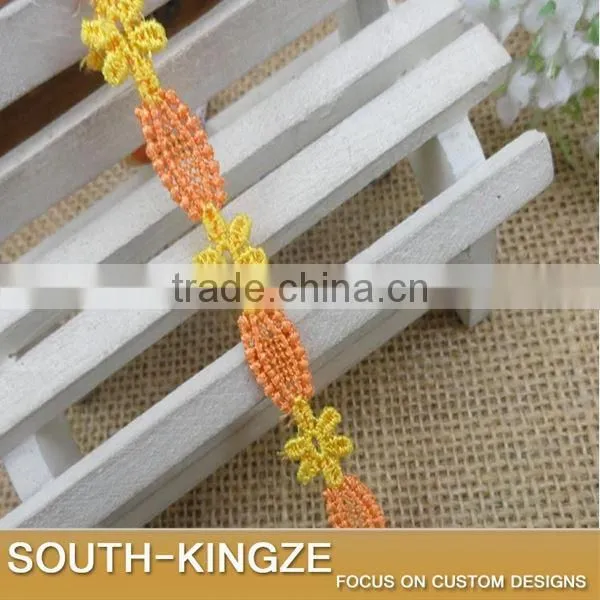 Water Soluble Sewing Guipure Embroidered Flower Scalloped Venice Lace Trim Ribbon Applique Polyester Trimming Fabric photo-4