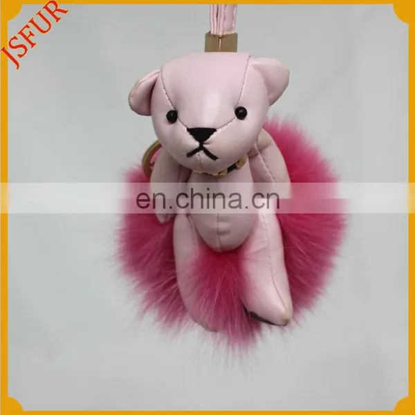 Stylish Bag Accessory With Fox Fur Pom Pom Doll Keychain photo-2