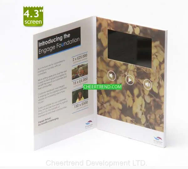 Promotional 4.3 Inch Digital Lcd Video Brochure in Artificial Paper Crafts photo-5