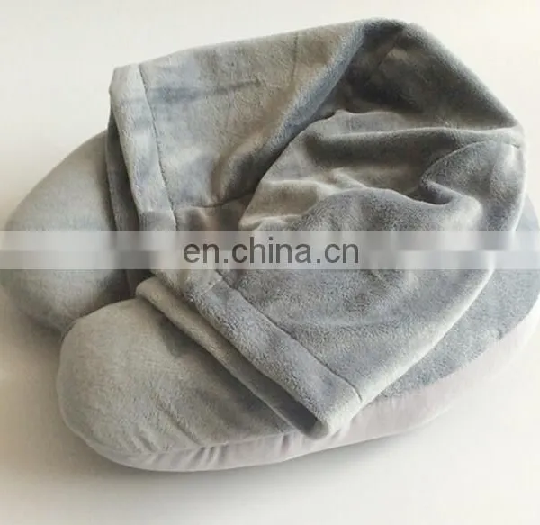 High Quality Cheap u Shaped Pillow With Hat Custom Fashion Soft Plush Travel Massage Neck Pillow photo-2