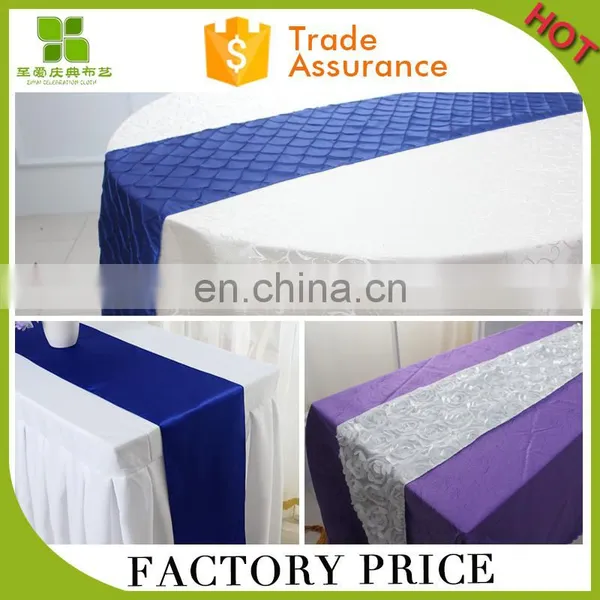 Factory Hot Selling 100%ployester Satin Table Runner for Wedding