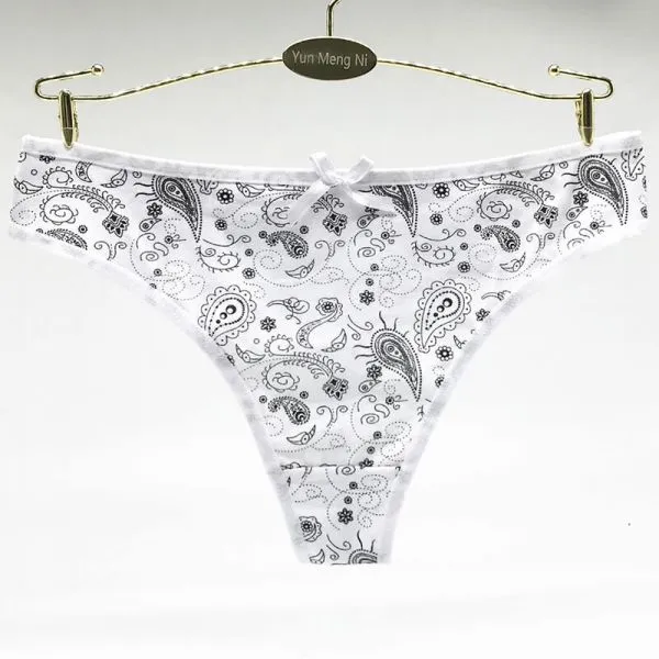 Yun Meng Ni Sexy Underwear Fancy Custom Pattern Print Girls T-back Cheap Cotton Factory Panty For Lady photo-5