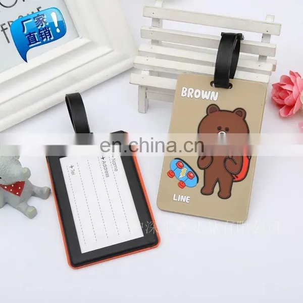 Personalized Luggage Tag Custom Logo Cheap Bulk Soft Pvc Luggage Tag photo-3